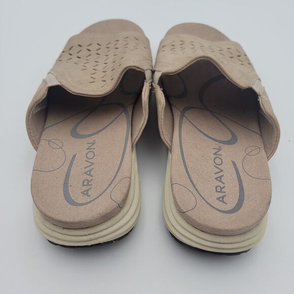 Aravon Beaumont Peep Dove Slides Womens Size 7B Comfort Sandals CH1993 - Picture 5 of 10